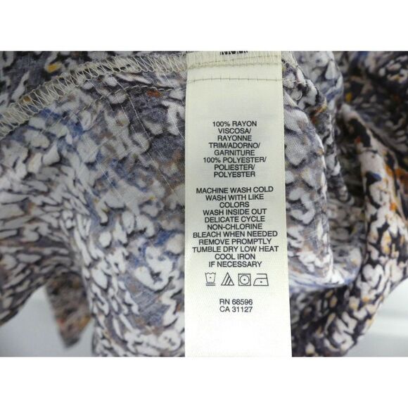 DKNY Jeans Asymmetrical Tank Top Abstract Print Lace Back‎ Boho Chic Size S - Picture 4 of 6